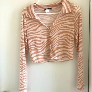 Crop Sheer tiger print top